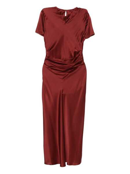 Rochii STAUD Staud Phare Midi Dress With Ruffles BROWN Femei (BM 19222536) 2