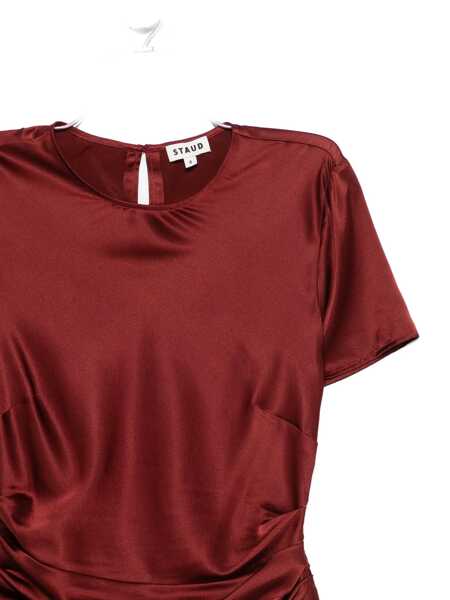 Rochii STAUD Staud Phare Midi Dress With Ruffles BROWN Femei (BM 19222536) 3