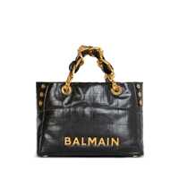 Genti de mana Balmain Balmain 1945 Soft Leather Shopper Bag With Embossed Monogram  Little One
