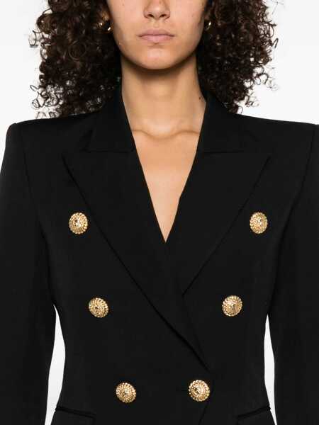 Geci Balmain Balmain Double-Breasted Wool Suit Black Femei (BM 19224183) 5