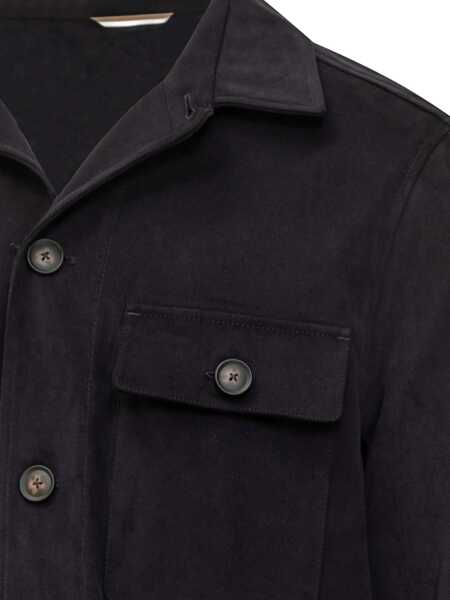 Camasi Hugo Boss Boss Black Boss Cotton Overshirt With Pockets BLUE Barbati (BM 19224363) 4