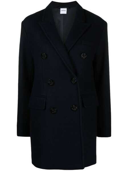 Paltoane Aspesi Aspesi Double-Breasted Wool Coat BLUE Femei (BM 19224696) 1