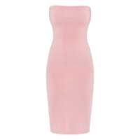 Rochii 'La Robe Sera' Pink Dress With Square Neckline And Back Buttons In Fabric Woman Femei