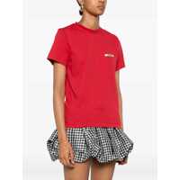 Tricouri JACQUEMUS Dama - Tricouri JACQUEMUS Le T-Shirt Gros Grain Red T-Shirt With Logo Patch On The Front In Cotton Woman RED Femei (BM 19224876) - B-mall.ro