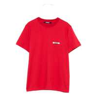 Tricouri 'Le T-Shirt Gros Grain' Red T-Shirt With Logo Patch On The Front In Cotton Woman Femei