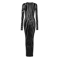 Rochii Balmain Zebra Print Midi Dress Femei