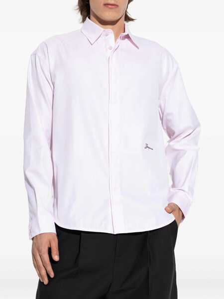 Camasi JACQUEMUS Simon Pink Shirt With Logo Lettering On The Front In Cotton Man PINK Barbati (BM 19225698) 3