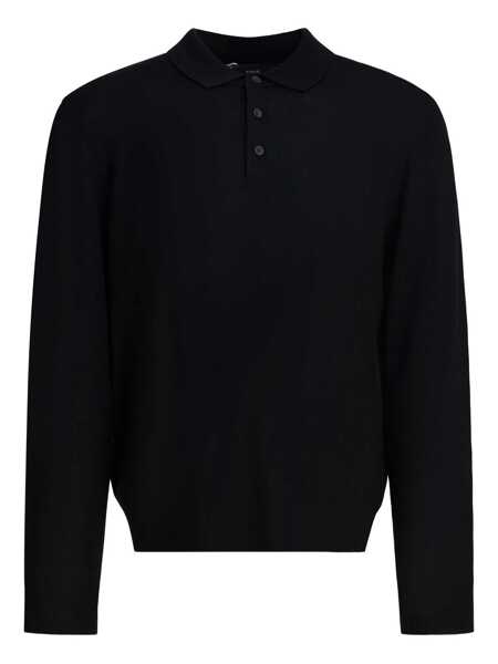 Tricouri Polo Vince Merino wool polo shirt Black Barbati (BM 19226613) 1