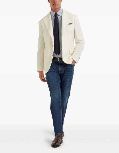 Camasi casual Brunello Cucinelli Striped long-sleeve Cotton Shirt AZZURRO Barbati (BM 19226732) 2