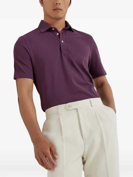 Tricouri Polo Brunello Cucinelli Monochrome Polo Shirt RADICCHIO Barbati (BM 19226840) 4