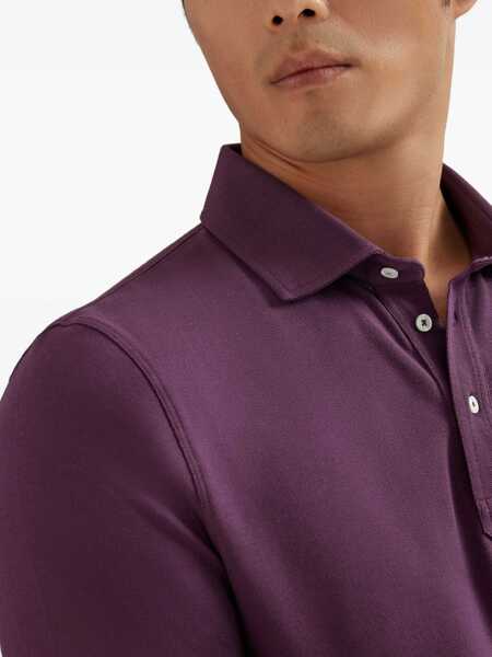 Tricouri Polo Brunello Cucinelli Monochrome Polo Shirt RADICCHIO Barbati (BM 19226840) 5