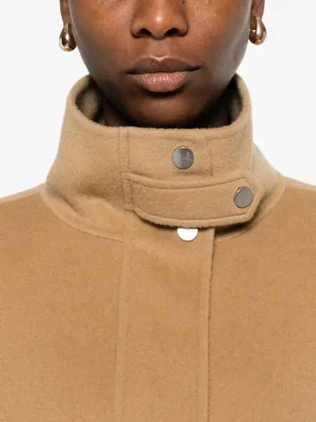 Paltoane Pinko Double Wool-blend fabric Caban with high collar CAMMELLO Femei (BM 19226855) 5