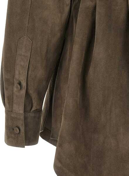 Camasi casual Fendi Suede Leather Shirt SMOKE-25 Femei (BM 19226858) 3