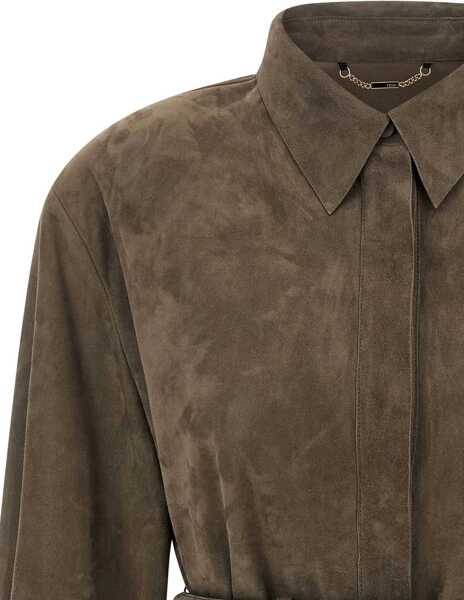 Camasi casual Fendi Suede Leather Shirt SMOKE-25 Femei (BM 19226858) 4