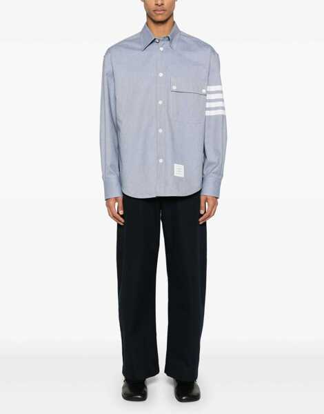 Camasi casual Thom Browne Flannel 4-Bar Shirt LIGHT BLUE Barbati (BM 19226873) 2