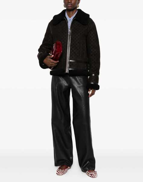 Geci de piele Gucci Leather Jacket with GG motif ESPRESSO Femei (BM 19226879) 2