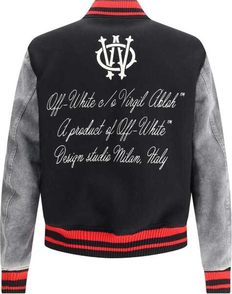 Jachete Off-White Gothic OW Wool Varsity Jacket BLACK/FROZEN Barbati (BM 19227143) 2