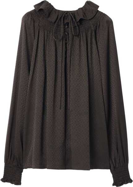 Bluze Burberry Geometric Silk Blouse HAWK BROWN IP PAT Femei (BM 19227149) 1