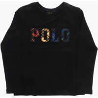 Bluze Long Sleeved Crew-Neck T-Shit With Plaid Motif Logo Baieti