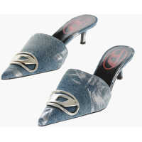 Saboti Denim Venus Mules With Front Logo 5Cm Femei