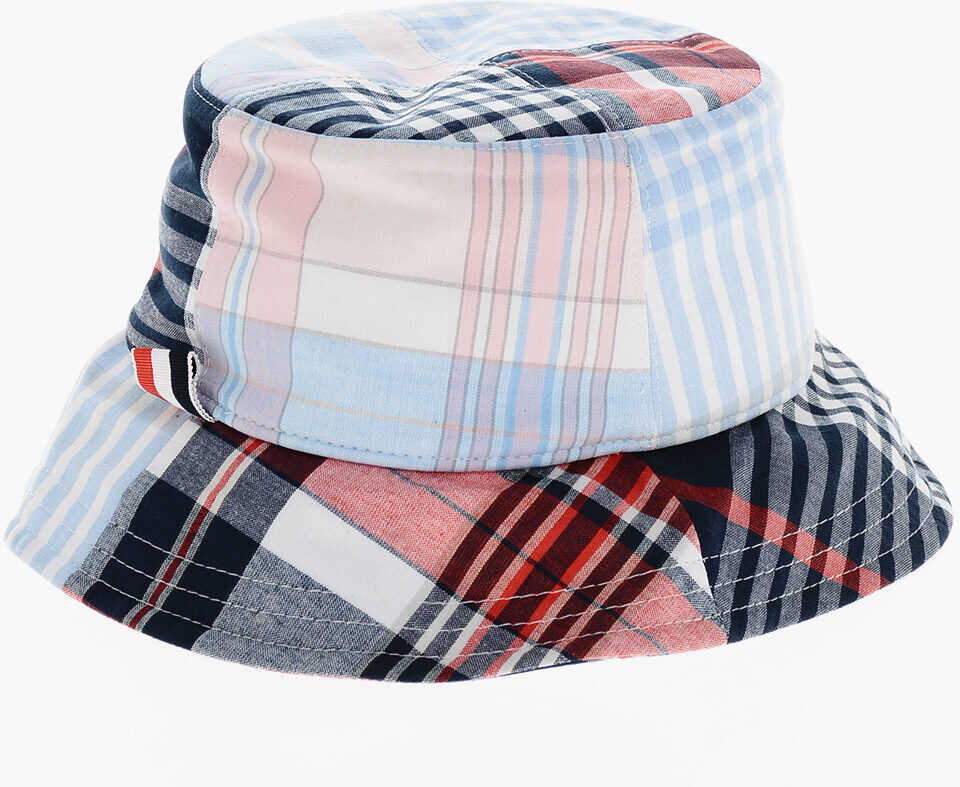 Caciuli Thom Browne Cotton Checked Bucket Hat Multicolor Barbati (BM 19227356) 2