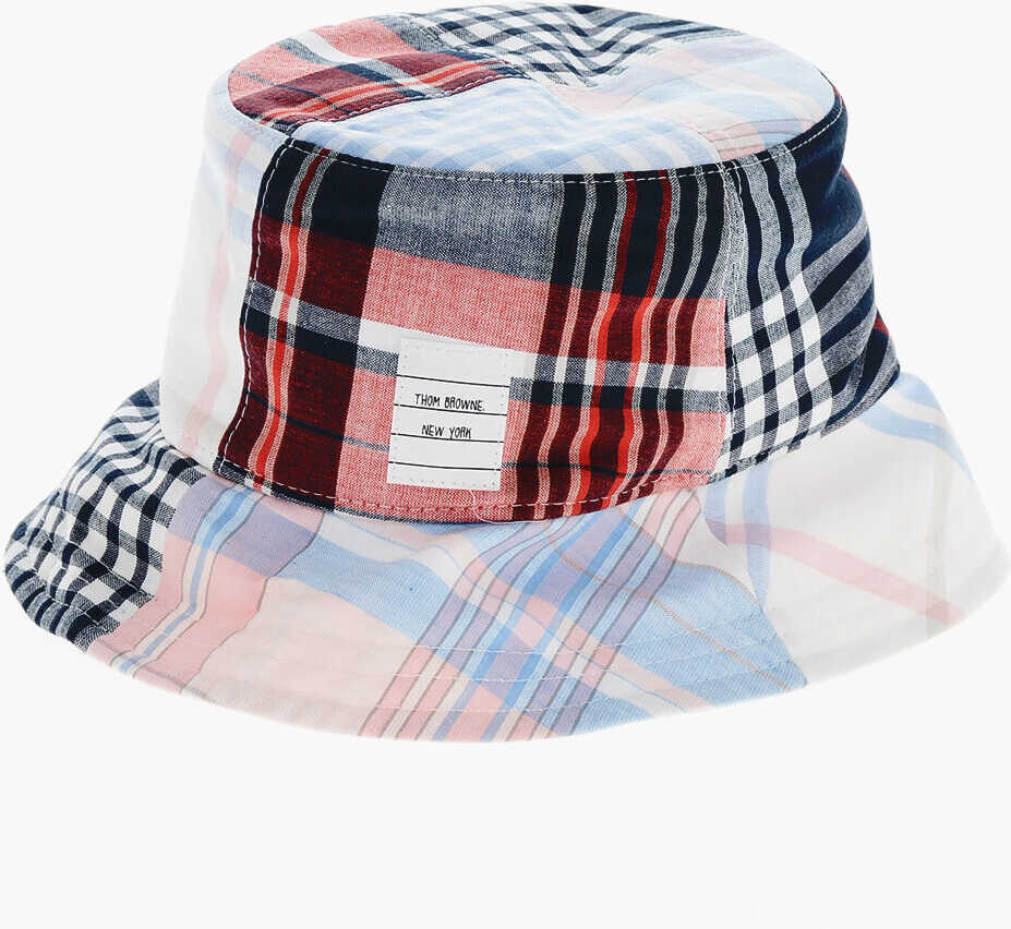Caciuli Thom Browne Cotton Checked Bucket Hat Multicolor Barbati (BM 19227356) 1