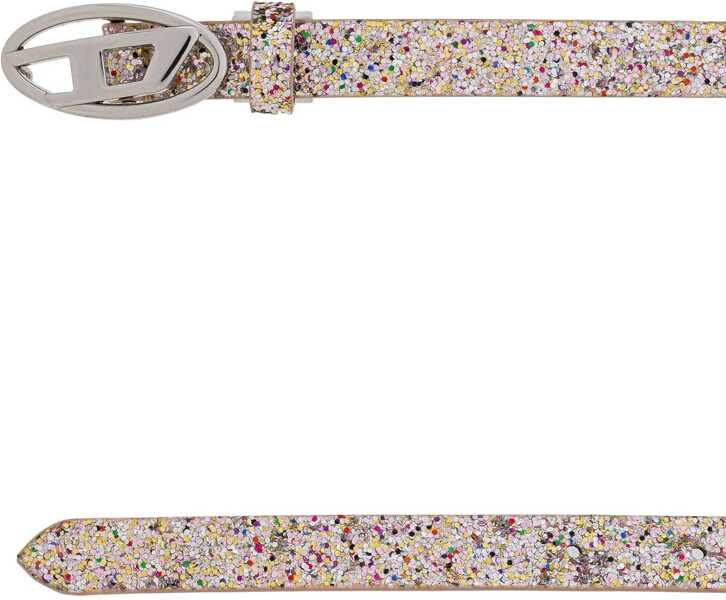 Curele Diesel Glittered Leather Belt With Logoed Buckle 15Mm Pink Femei (BM 19227374) 2