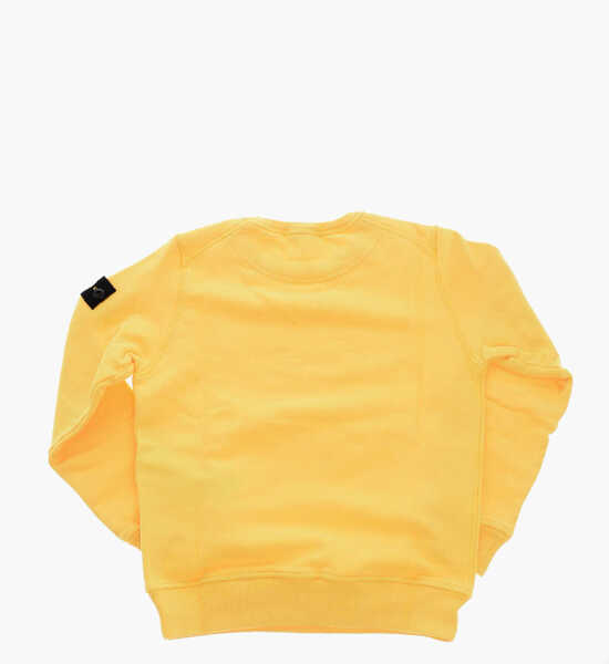 Bluze de trening Stone Island Brushed Cotton Crew-Neck Sweatshirt With Contrasting Logo Yellow Baieti (BM 19227377) 3
