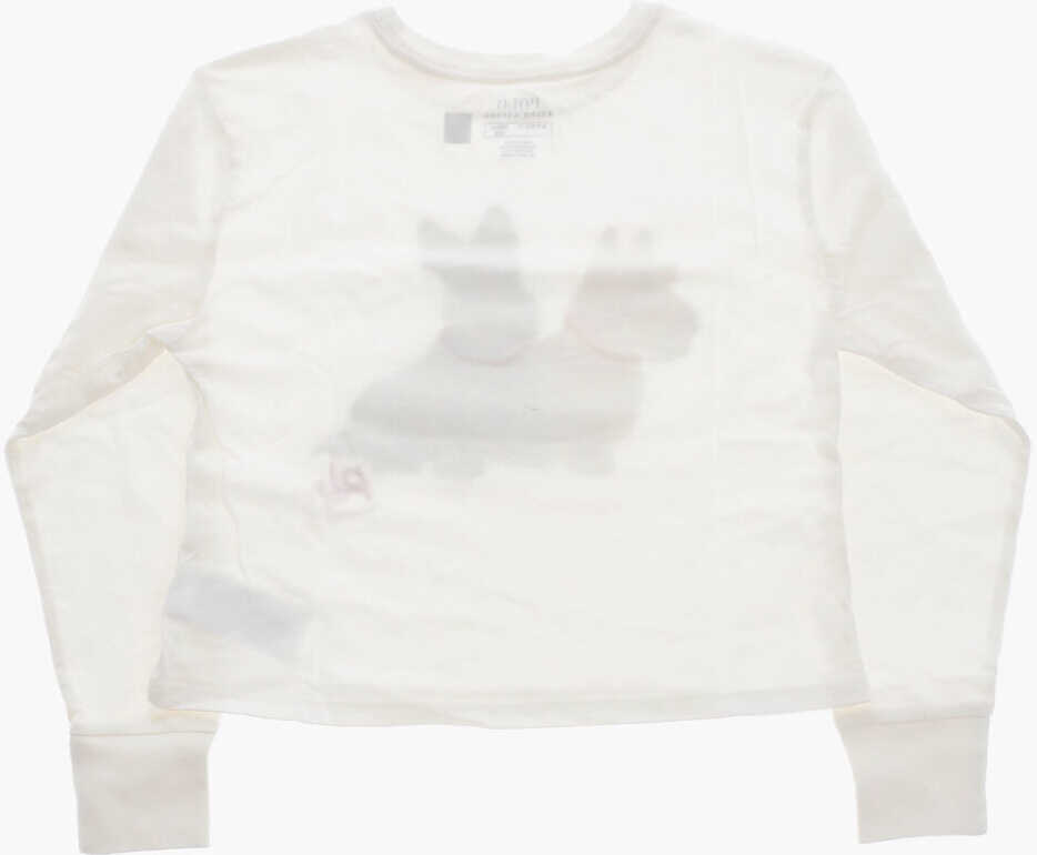 Tricouri Ralph Lauren Printed Long Sleeve Crew-Neck T-Shirt White Baieti (BM 19227401) 3