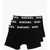 Diesel 3 Pack Stretch Cotton Boxers With Logoed Band Black