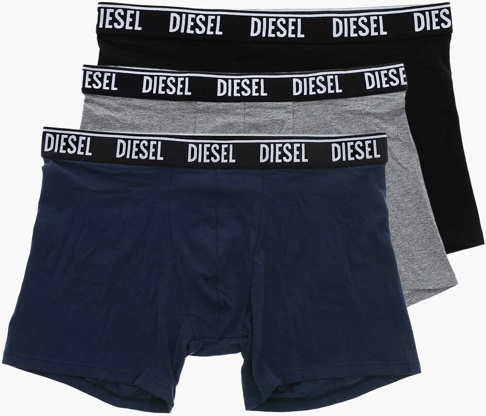 Lenjerie intima Diesel Set Of 3 Stretch Cotton Boxers With Logo Elastic Blue Barbati (BM 19227434) 1