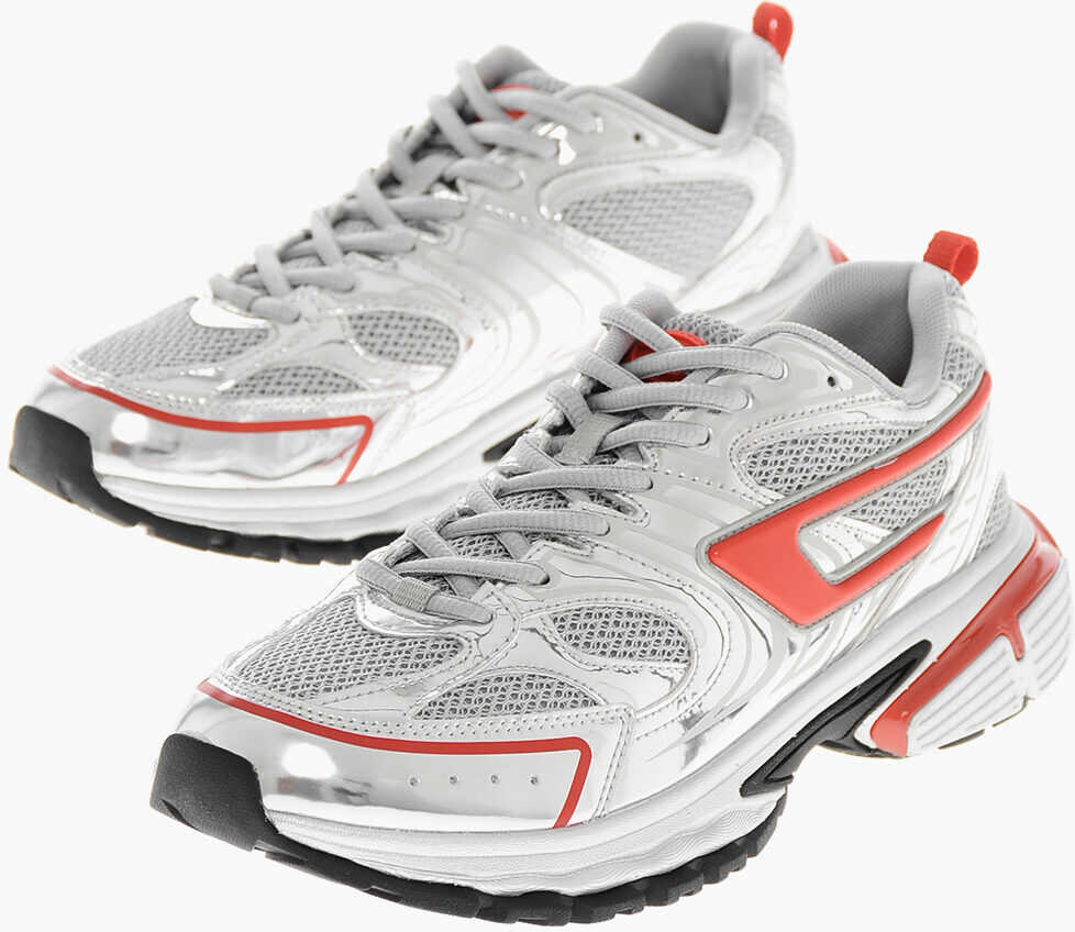 Sneakers Diesel Lam Leather Serendipity Low-Top Sneakers Silver Barbati (BM 19227437) 1