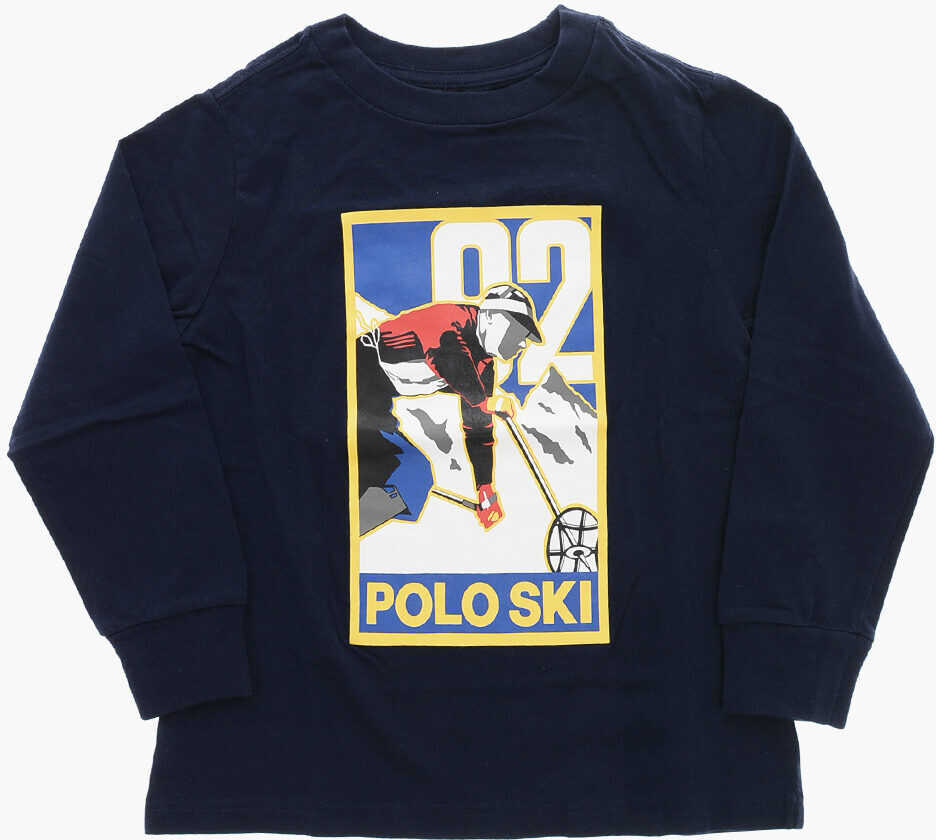 Tricouri Ralph Lauren Printed Long Sleeved Crew-Neck T-Shirt Blue Baieti (BM 19227446) 1