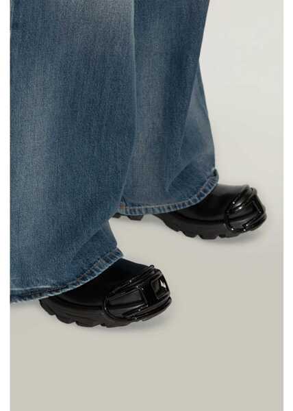 Botine Diesel Leather Hammer Combat Booties With Logoed Toe Black Femei (BM 19227452) 2