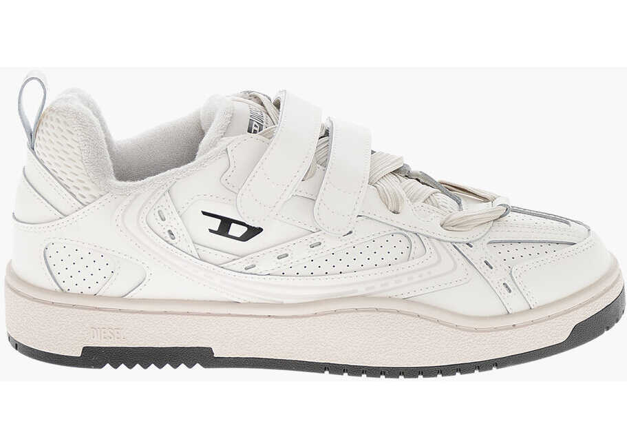 Sneakers Diesel Leather Sneakers Ukiyo With Laces And Velcro Closure White Barbati (BM 19227461) 3