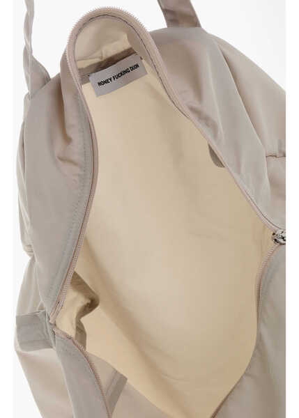 Genti de umar HONEY FUCKING DIJON Nylon Tote Bag With Frontal Logo Beige Barbati (BM 19227467) 4