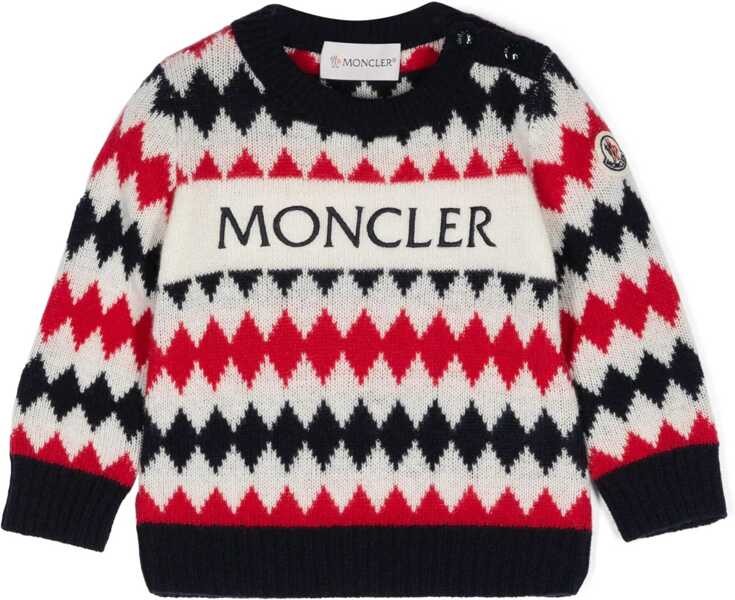 Pulovere Moncler Argyle Motif Virgin Wool Crew-Neck Sweater Multicolor Baieti (BM 19227539) 1