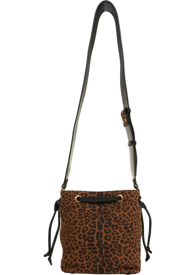 Genti de mana Pinko Bucket bag with animal print Brown Femei (BM 19227638) 4