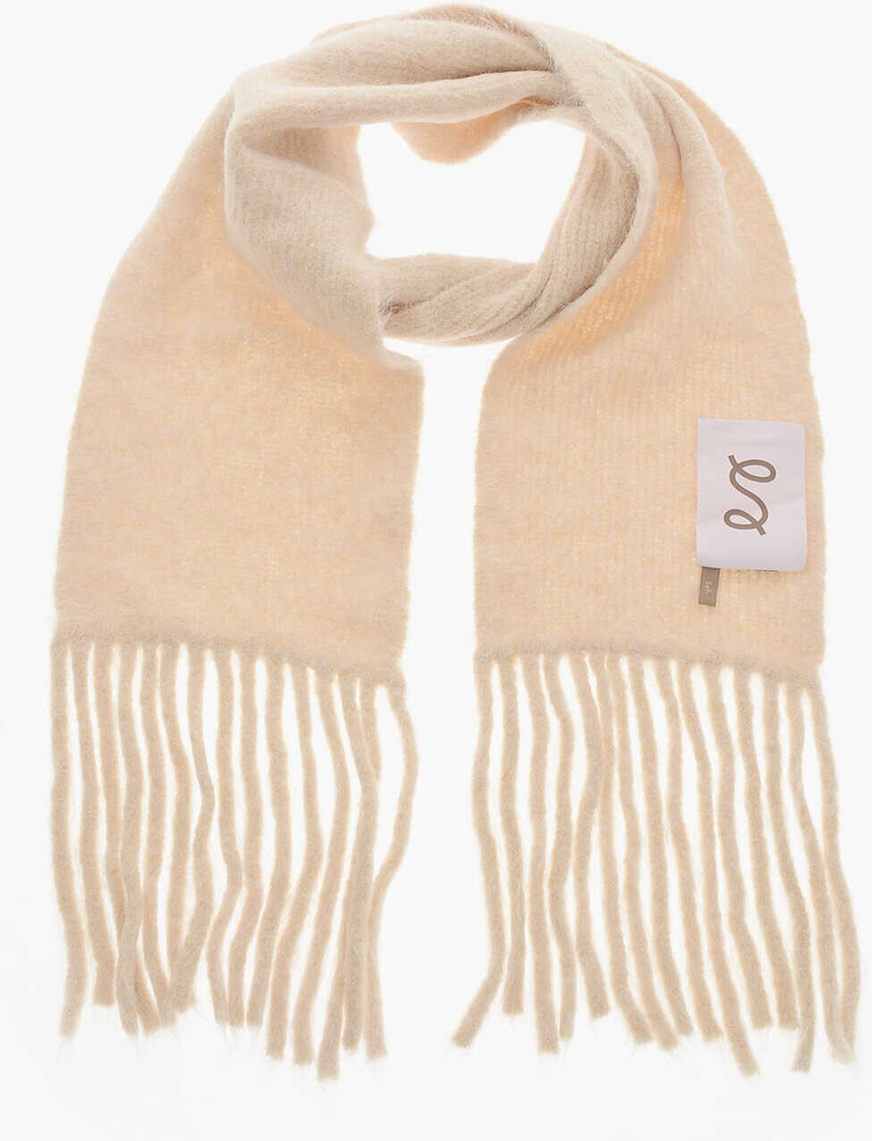 Esarfe SFR Solid Color Scarf With Frings Beige Barbati (BM 19227719) 1