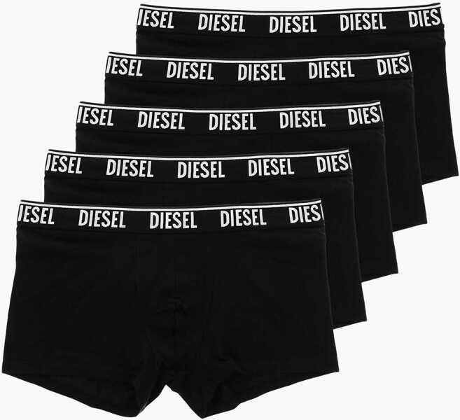 Lenjerie intima Diesel Set Of 5 Stretch Cotton Boxers With Logo Elastic Black Barbati (BM 19227728) 1