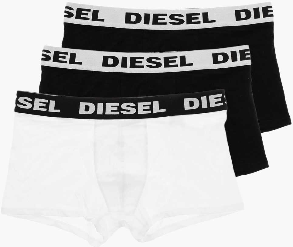 Lenjerie intima Diesel 3 Pack Stretch Cotton Boxers With Logoed Band White Barbati (BM 19227749) 1