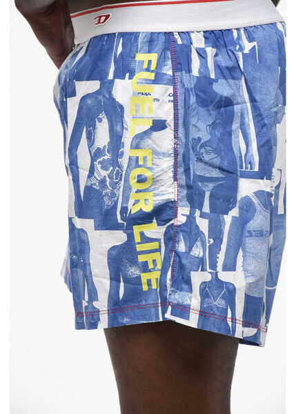 Chiloti Diesel Printed Cotton Unisex Boxer-Shorts Blue Barbati (BM 19227854) 3