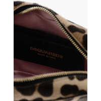 Genti DSQUARED2 Dama - Genti tip postas DSQUARED2 Animal Patterned Ponyskin Crossbody Bag Brown Femei (BM 19227869) - B-mall.ro
