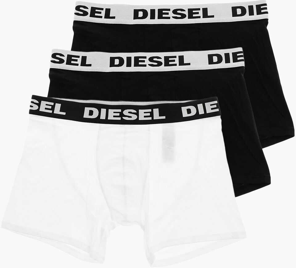 Lenjerie intima Diesel 3 Pack Stretch Cotton Boxers With Logoed Band White Barbati (BM 19227878) 1