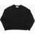 Moncler Fleeced Cotton Crew-Neck Sweatshirt With Rhinestone Embellis Black