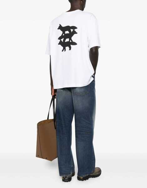 Tricouri MAISON KITSUN Stunt Fox Oversize T-shirt WHITE Barbati (BM 19227938) 2