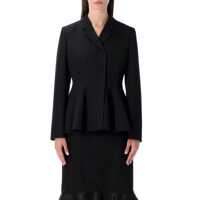 Geci Fendi Black Wool Tailored Peplum Jacket Femei