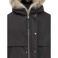 Geci Parka pentru Barbati - Geci Parka YVES SALOMON Yves Salomon Yves Salomon Black Parka With Fur Hood Black Barbati (BM 19230603) - B-mall.ro