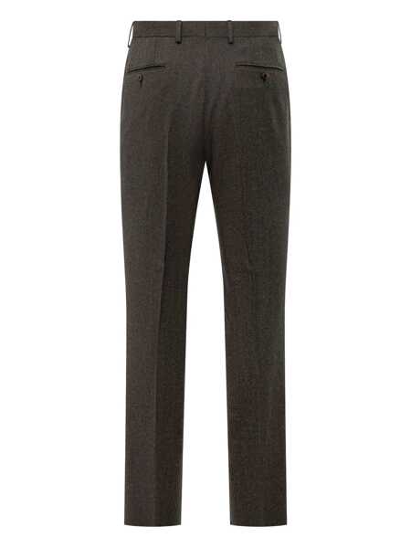 Pantaloni ZEGNA Zegna Zegna Trousers In Grey Wool With Pleat BROWN Barbati (BM 19230687) 2