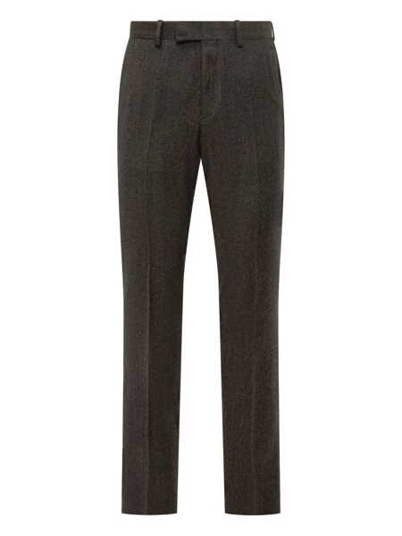 Pantaloni ZEGNA Zegna Zegna Trousers In Grey Wool With Pleat BROWN Barbati (BM 19230687) 1